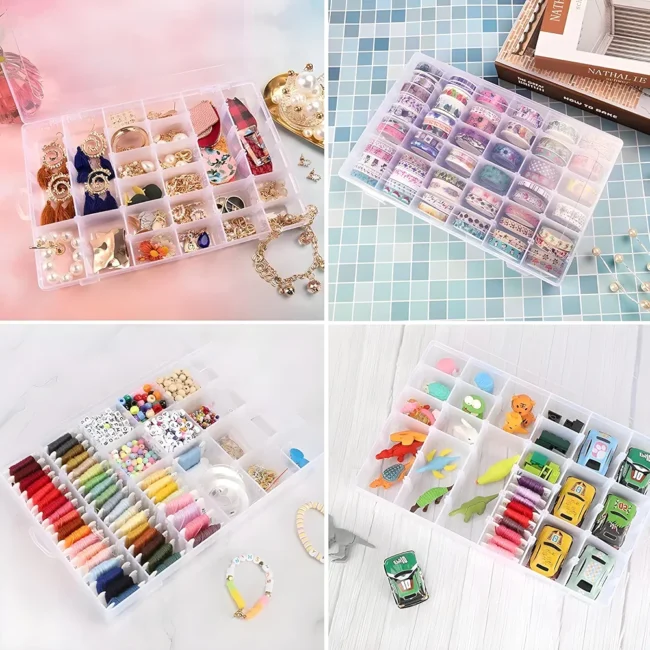 24 Grid Storage Containers Box Plastic Storage Box { Pack of 2 } - Image 5