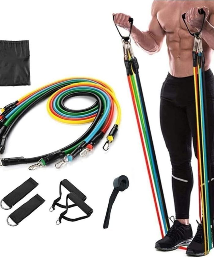Resistance Bands Set for Exercise, Stretching and Workout Toning Tube Kit with Foam Handles, Door Anchor, Ankle Strap and Carrying Bag for Men, Women (Multicolor)